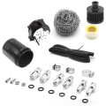 XUZHONG Universal Car Oil Catch Can Kit Reservoir Tank Breather Aluminum Dual Cylinder Polish Baffled Engine Air Oil